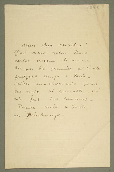 . ILL. 11. DRAFT OF A LETTER, EDVARD MUNCH TO THE FRENCH POET STÉPHANE MALLARMÉ 1897, MM N 3413-1